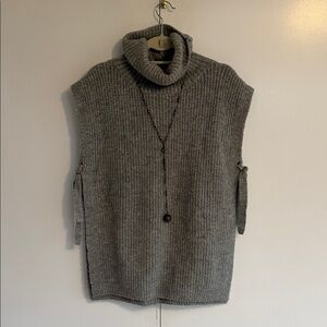 Cost Plus World Market Charcoal Cowl Neck Sweater Vest